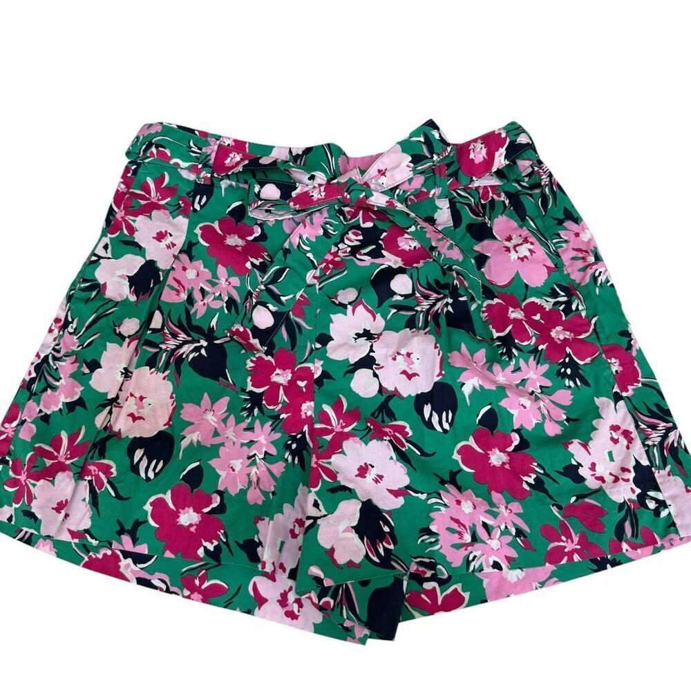 J. Crew Womens Shorts Tie Waist Pull On Cotton Poplin Floral Size 10